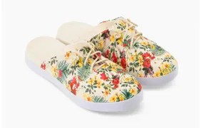 Joybees Womens Weekend Mule Graphic Bone Tropical Floral