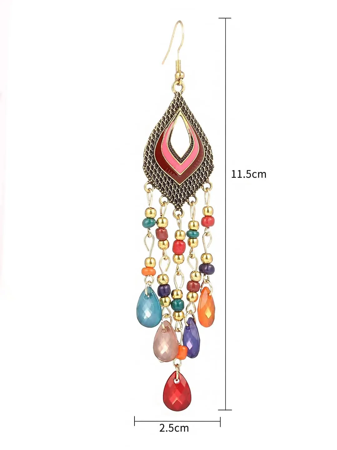 Kairangi Earrings for Women and Girls Fashion Multicolor Dangler | Gold Plated Long Beaded Tassel Earrings Bohemia Dangler Earrings| Birthday Gift for girls and women Anniversary Gift for Wife