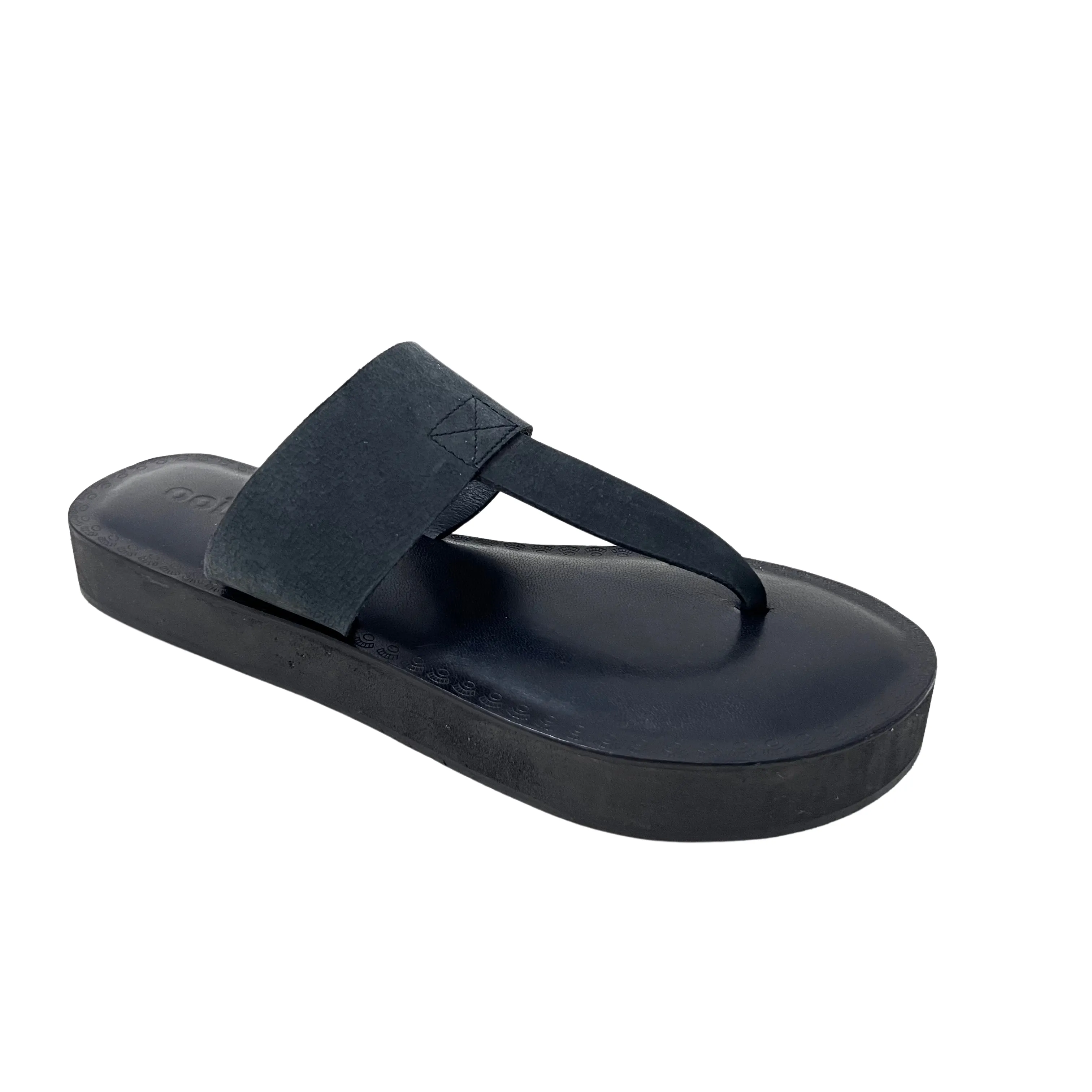 Katherine Black leather thong sandal