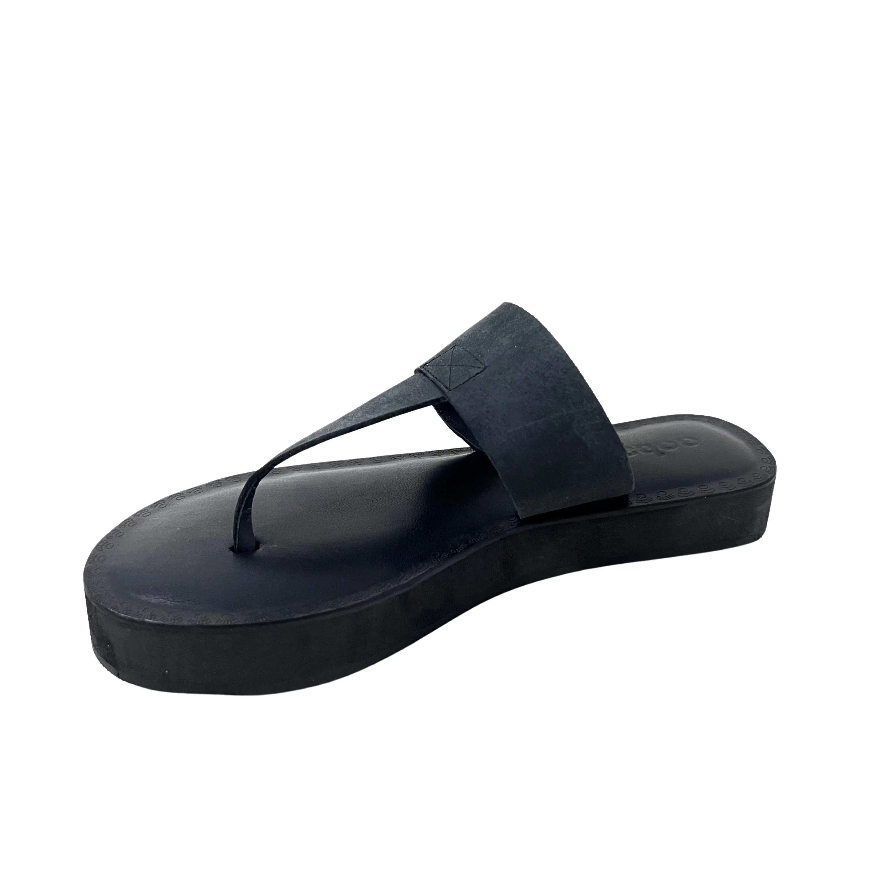 Katherine Black leather thong sandal