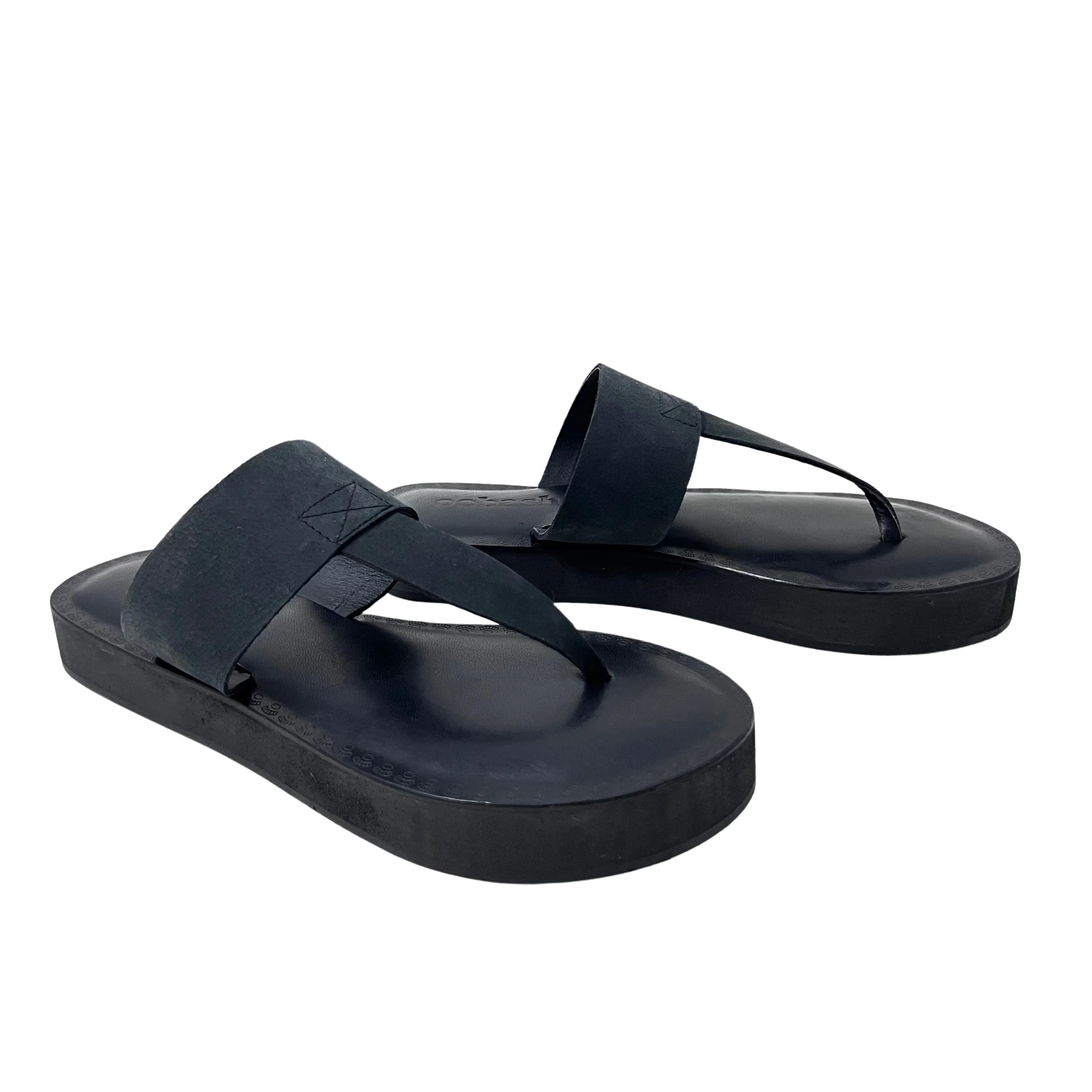 Katherine Black leather thong sandal