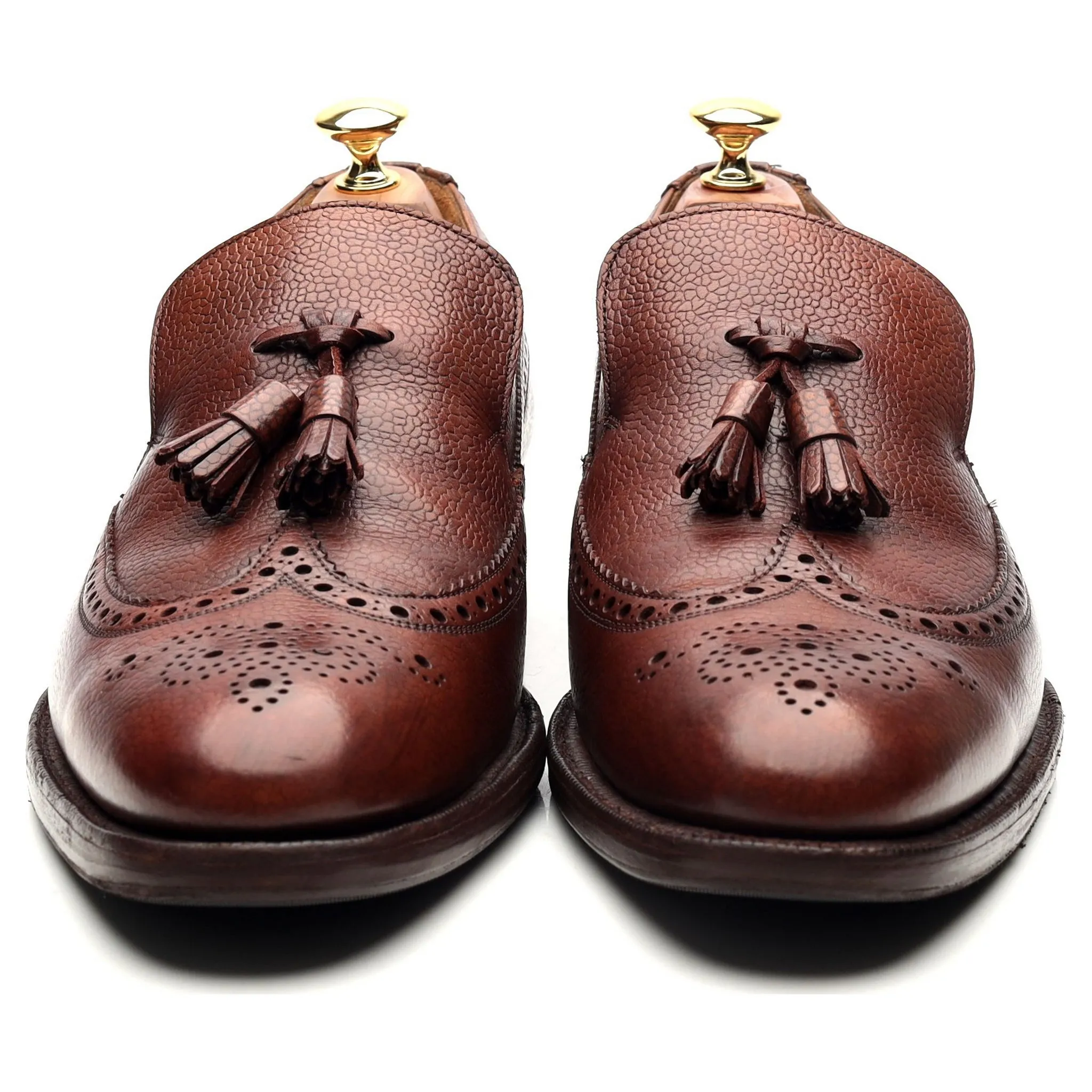 'Kingston' Brown Leather Tassel Loafers UK 9 F