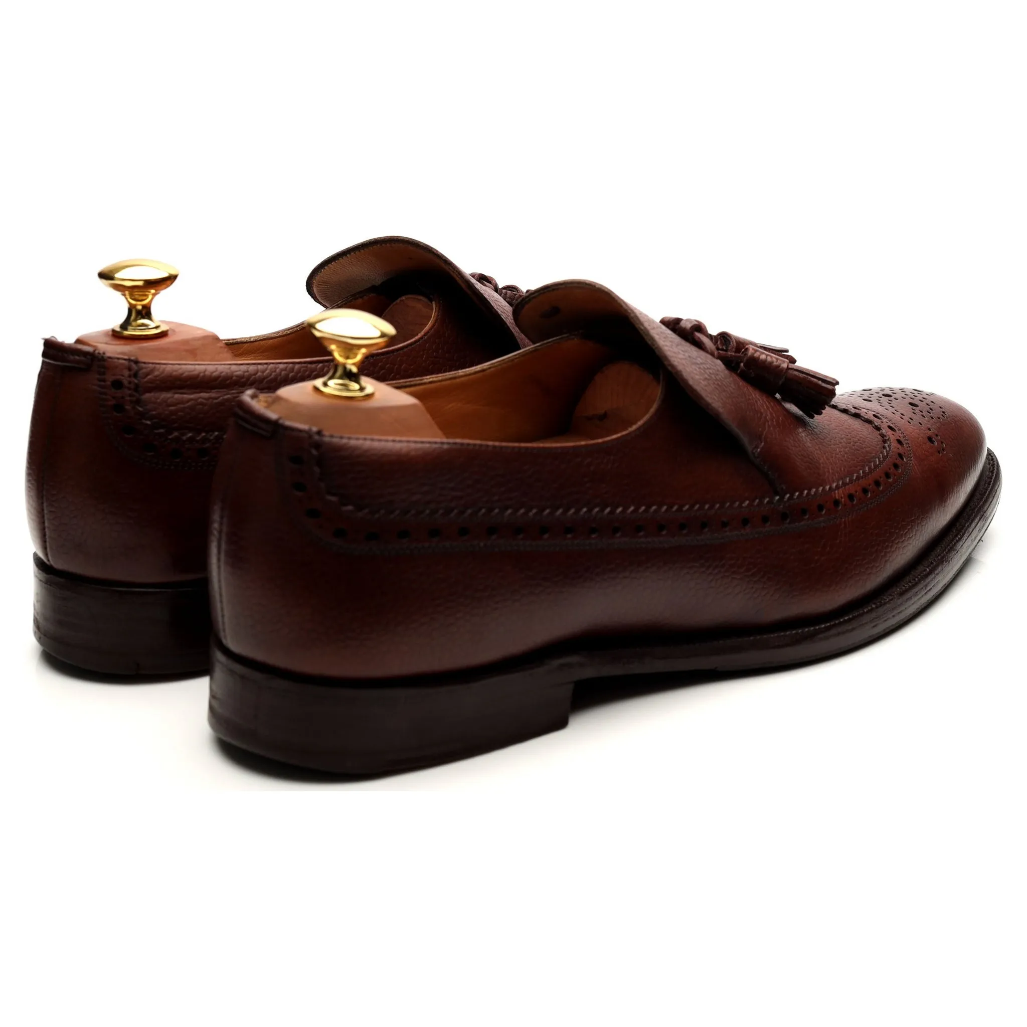 'Kingston' Brown Leather Tassel Loafers UK 9 F