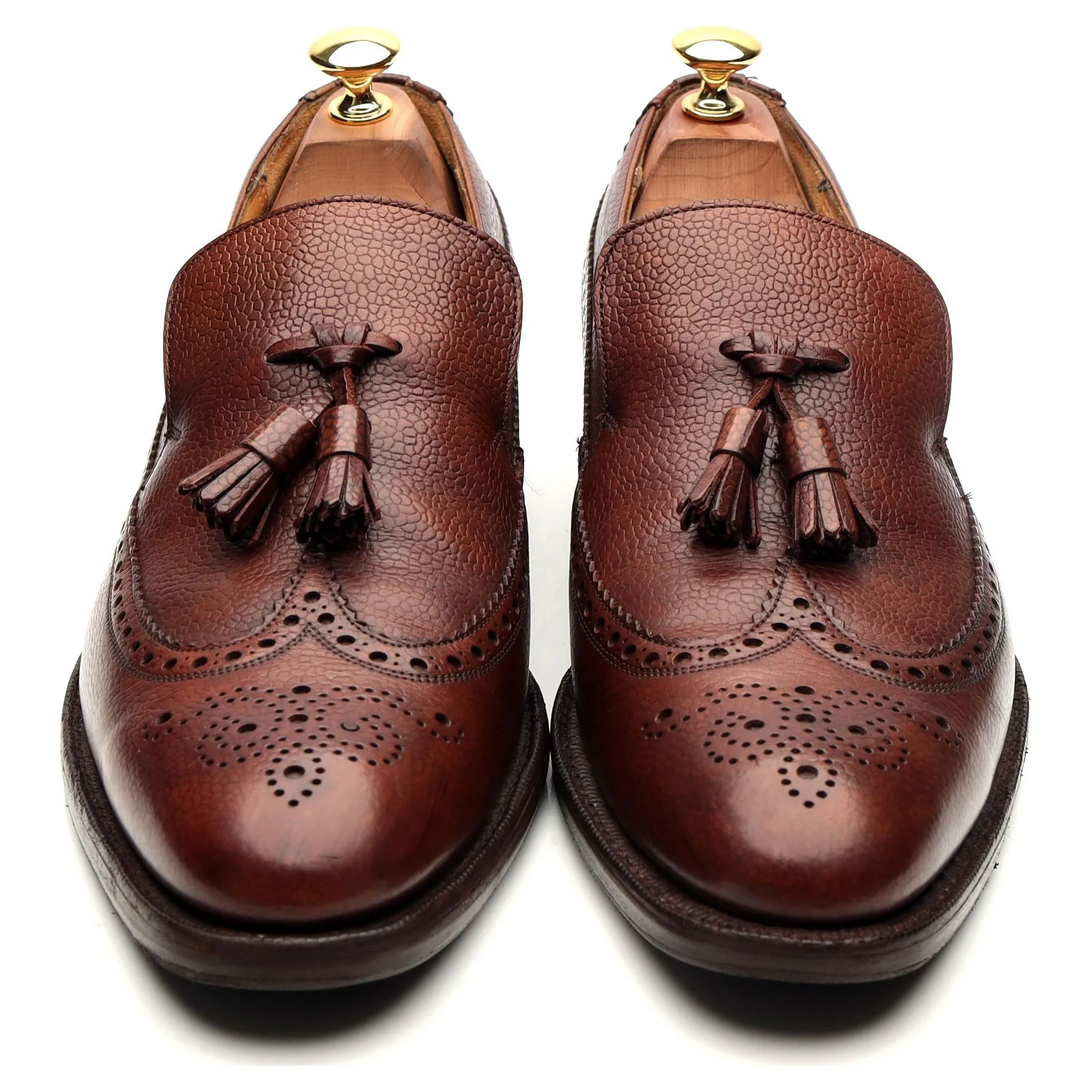 'Kingston' Brown Leather Tassel Loafers UK 9 F