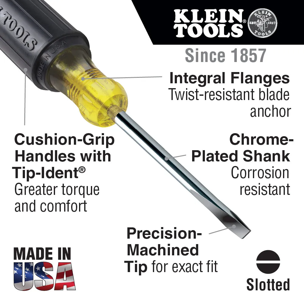 Klein Tools 608-6 1/8" Cabinet Tip Mini Screwdriver, 6"