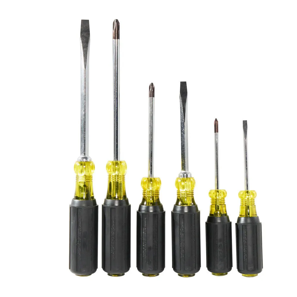 Klein Tools 85074 Screwdriver Set, Slotted and Phillips, 6-Piece