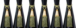 Kuber Industries Beads Beautiful Design Polyester 6 Pieces Curtain Tie Back Tassel Set (Green) CTKTC33568