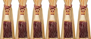 Kuber Industries Beads Beautiful Design Polyester 6 Pieces Curtain Tie Back Tassel Set (Maroon) CTKTC33560