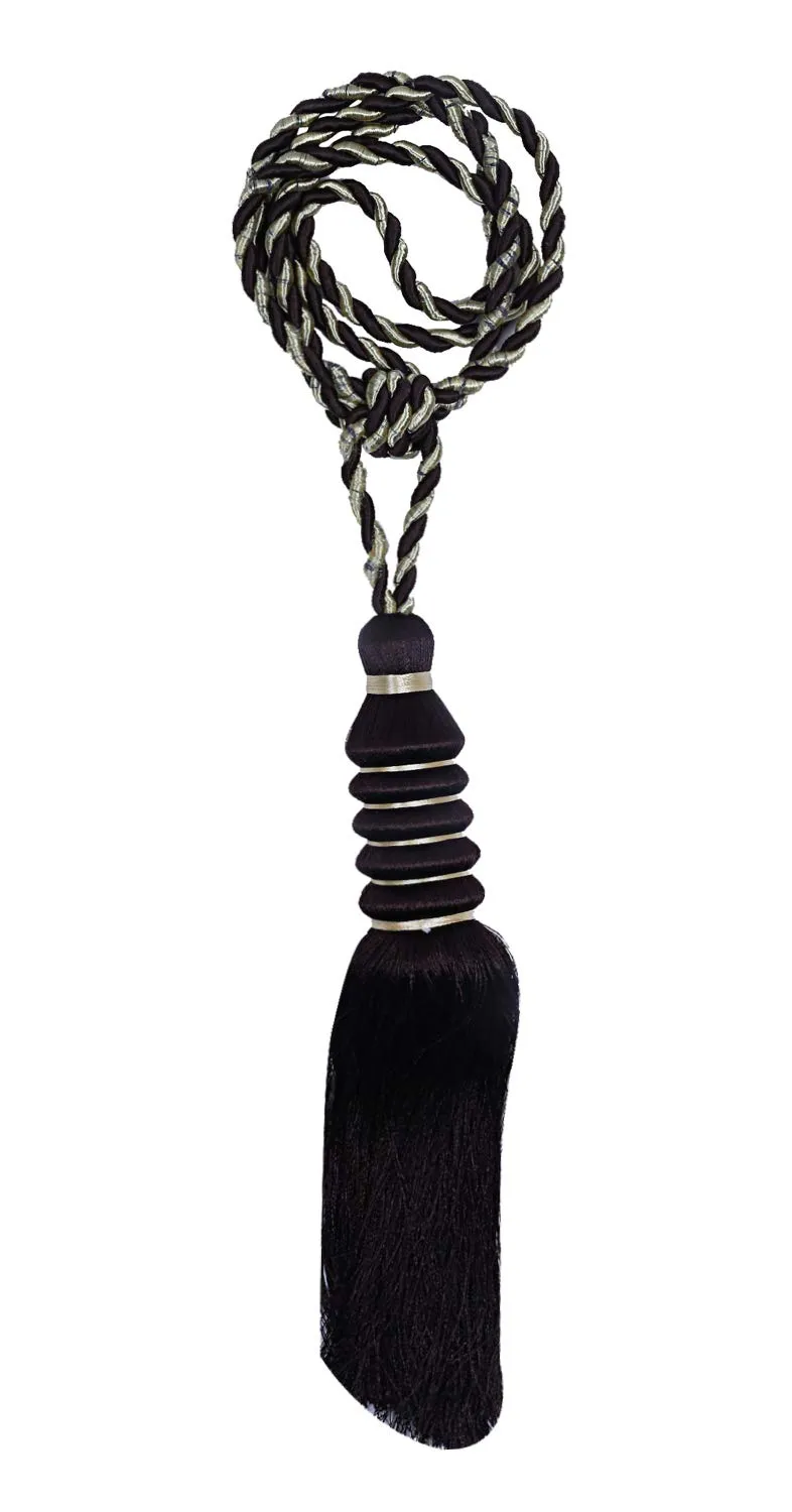 Kuber Industries Polyester 2 Pieces Curtain Tie Back Tassel Set (Brown) -CTKTC12871 (CTKTC012871)