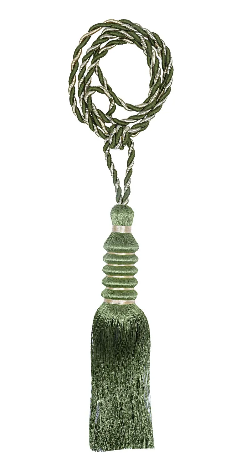 Kuber Industries Polyester Curtain Tie Back Tassel Set (CTKTC029459, Green, Standard), 2 Pieces