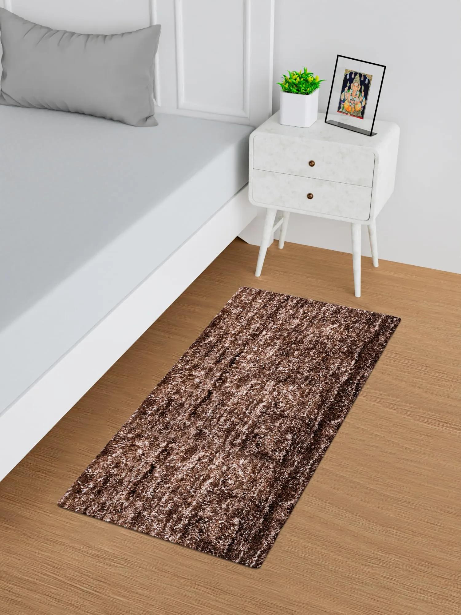 Kuber Industries Runner | Bedside Runner for Bedroom | Runner for Living Room | Lexus Home Decor Carpet Runner | Anti Skid Carpet Rug Mat | Kitchen Runner | 22x55 | Brown