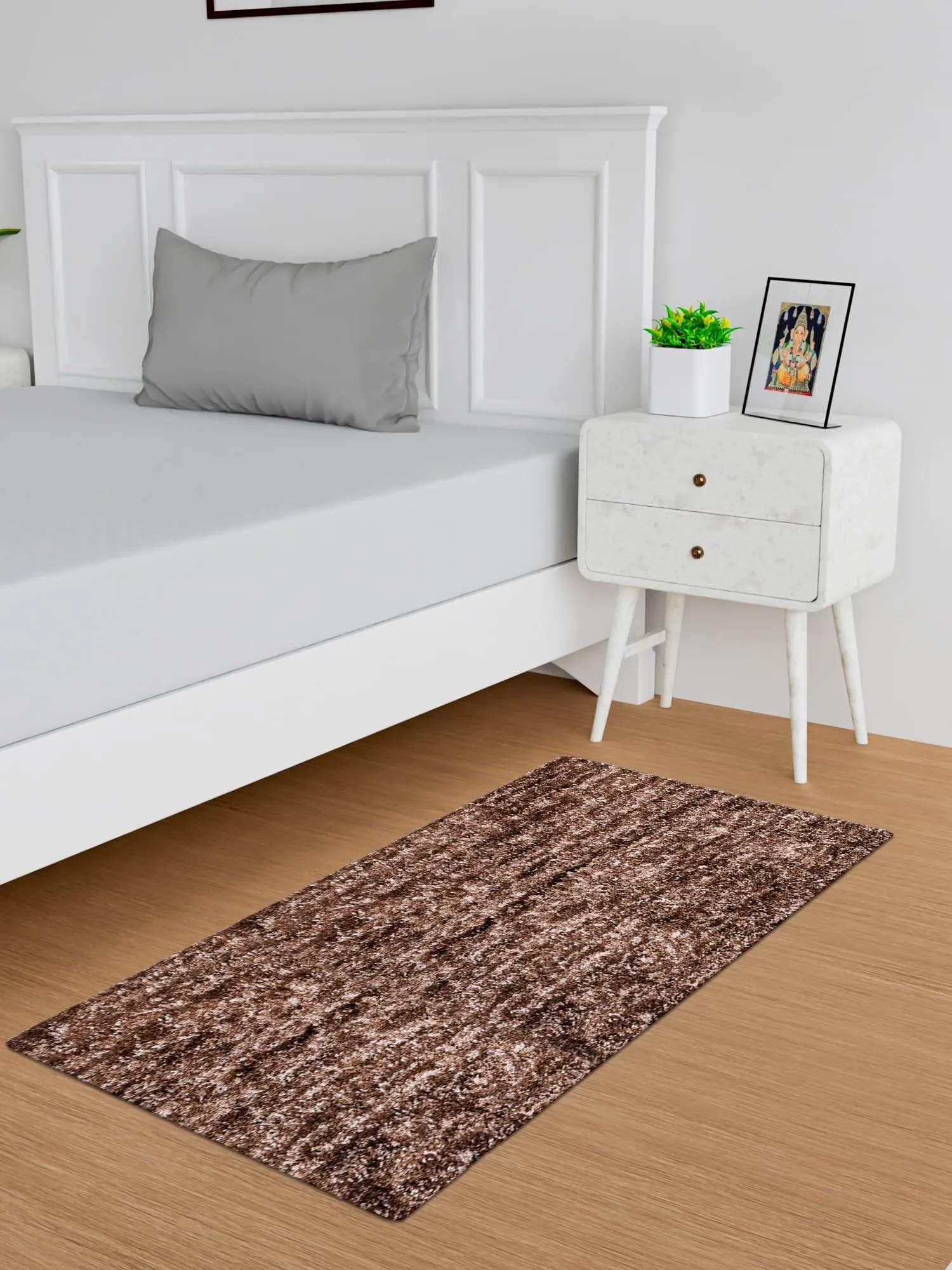 Kuber Industries Runner | Bedside Runner for Bedroom | Runner for Living Room | Lexus Home Decor Carpet Runner | Anti Skid Carpet Rug Mat | Kitchen Runner | 22x55 | Brown