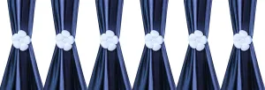 Kuber Industries Velvet 6 Pieces Curtain Tie Back Tassel Set (Silver) -CTKTC12891