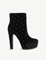 KURT GEIGER - SPEAR STUDDED VELVET ANKLE BOOTS **FREE SHIPPING**