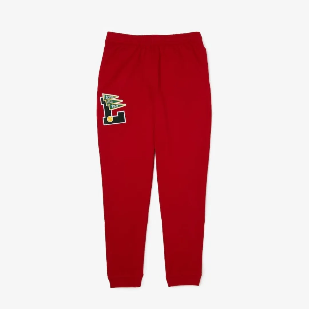 LACOSTE MEN’S L BADGE SWEATPANTS- BURGUNDY RED