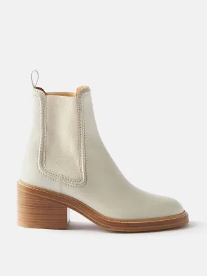 Leather cream Chelsea boots