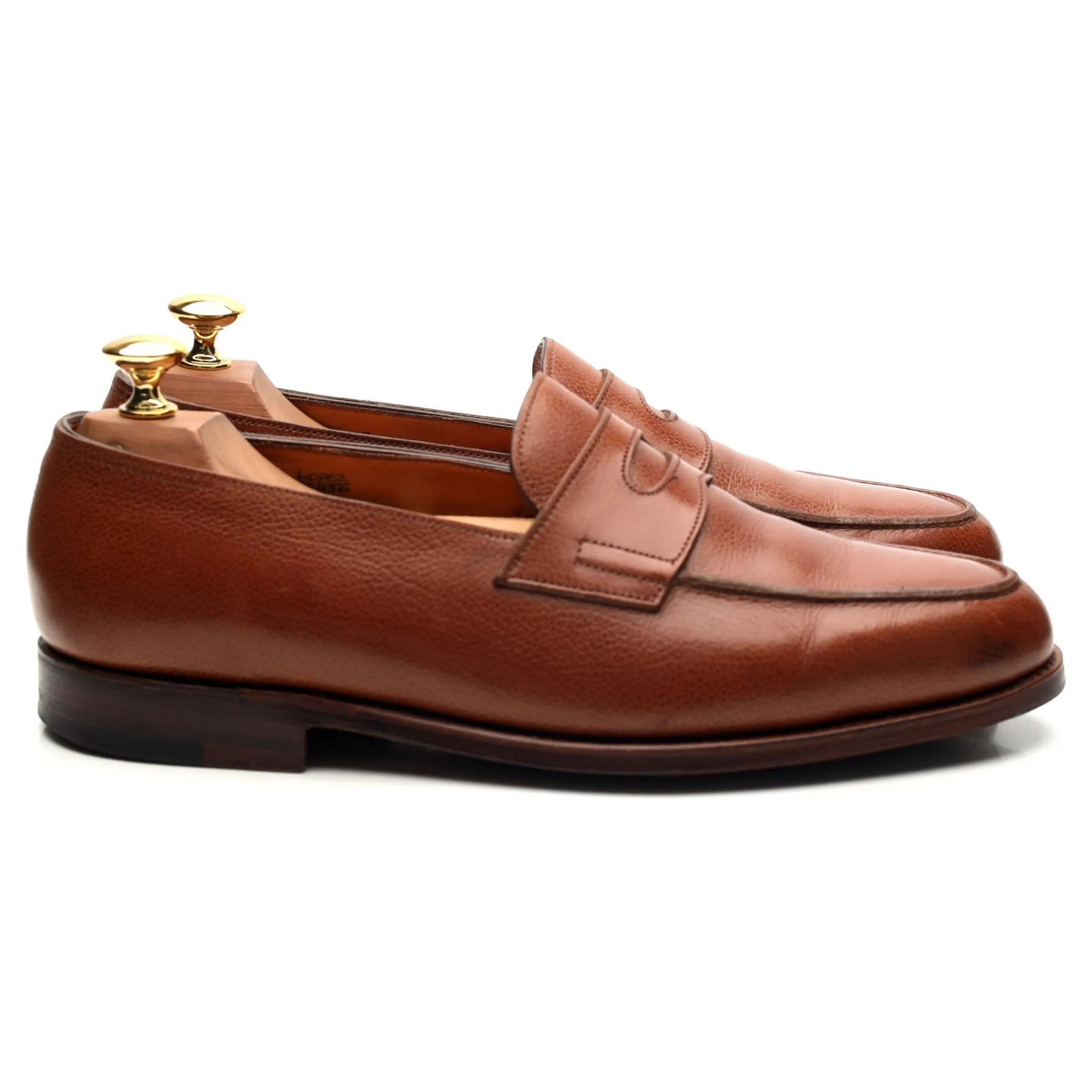 'Lopez' Tan Brown Leather Loafers UK 7 E