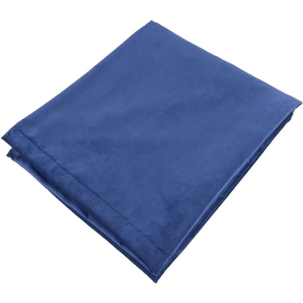 Matt Navy Blue Velvet Throw Blankets & Runners