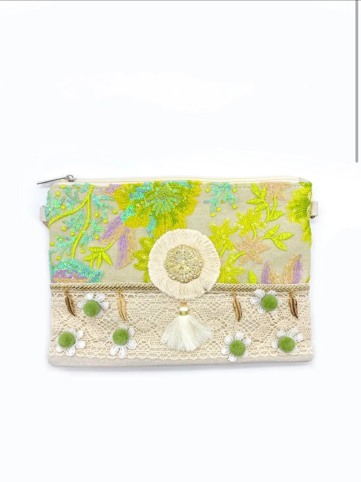 Melodi tassel lace clutch bag