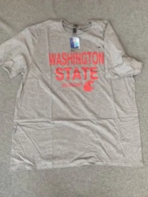 Mens Short Sleeve Grey Washington State T shirt