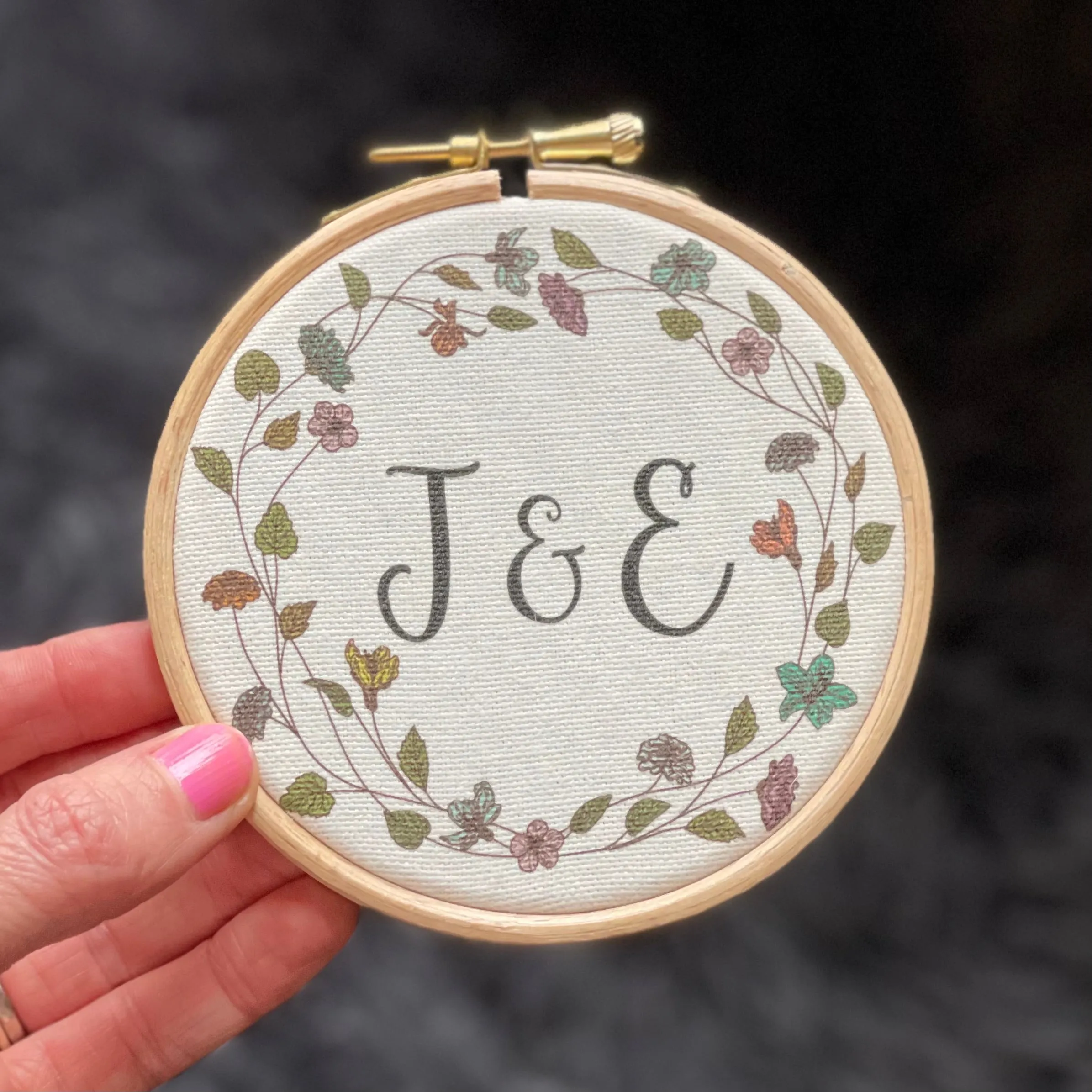 Mini Initials Wreath Hoop