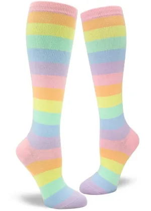 ModSocks Pastel Rainbow Striped Women's Knee Socks 1 Pair Pack