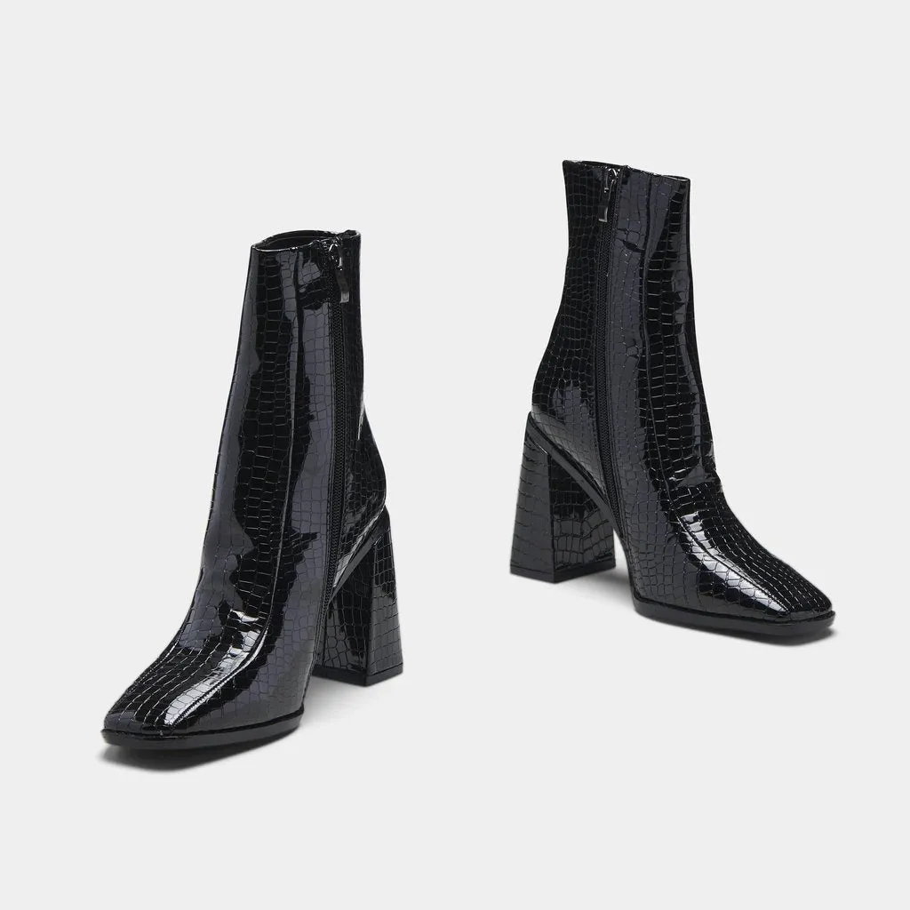 Nami Square Toe Croc Ankle Boot