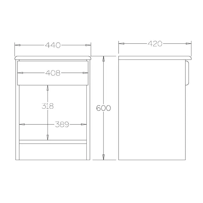 Northville  Bedside 1 Drawer