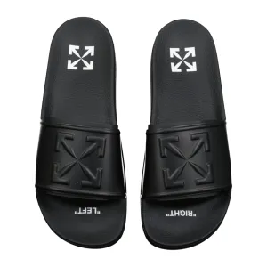 OFF WHITE ARROW POOL SLIDES BLACK