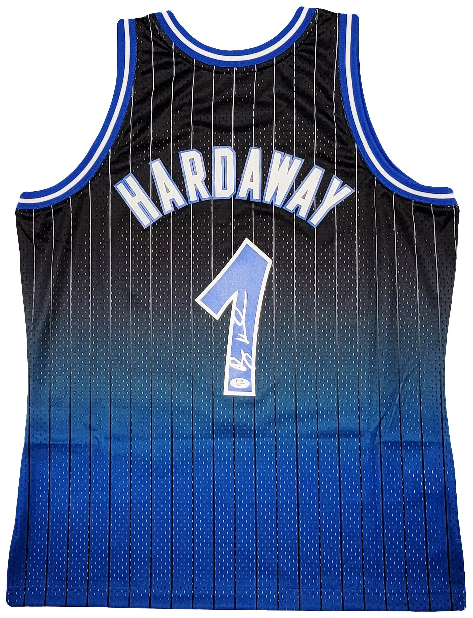 Orlando Magic Anfernee Penny Hardaway Autographed Black & Blue Authentic Mitchell & Ness Fadeaway 1994-95 Hardwood Classic Swingman Jersey Size L PSA/DNA Stock #208247