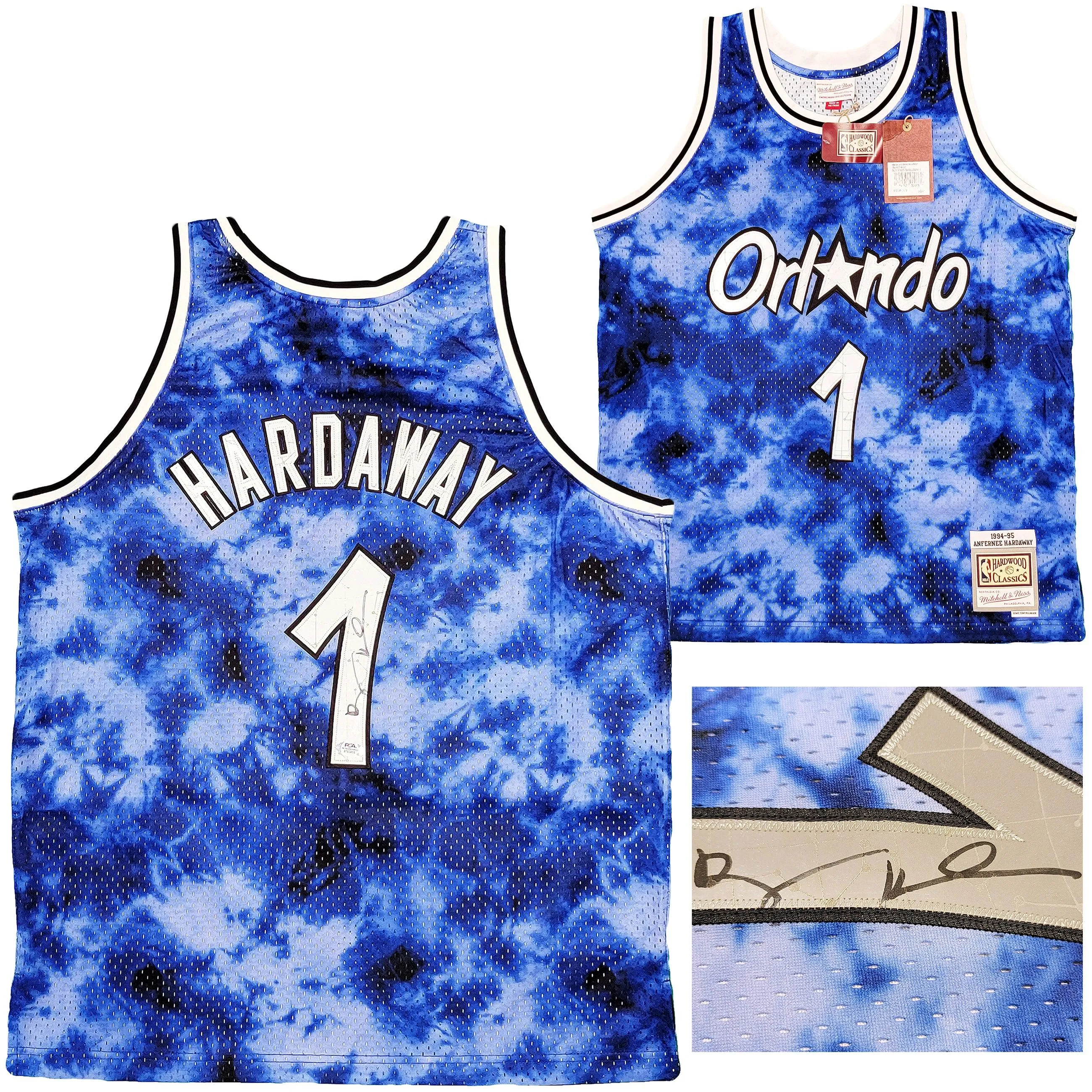 Orlando Magic Anfernee Penny Hardaway Autographed Blue Authentic Mitchell & Ness Galaxy 1994-95 Hardwood Classic Swingman Jersey Size L PSA/DNA Stock #208259