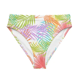 Rainbow Palm High-Waisted Athletic Bikini Bottom