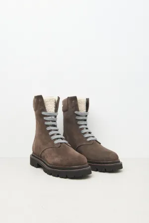 Real leather combat boots