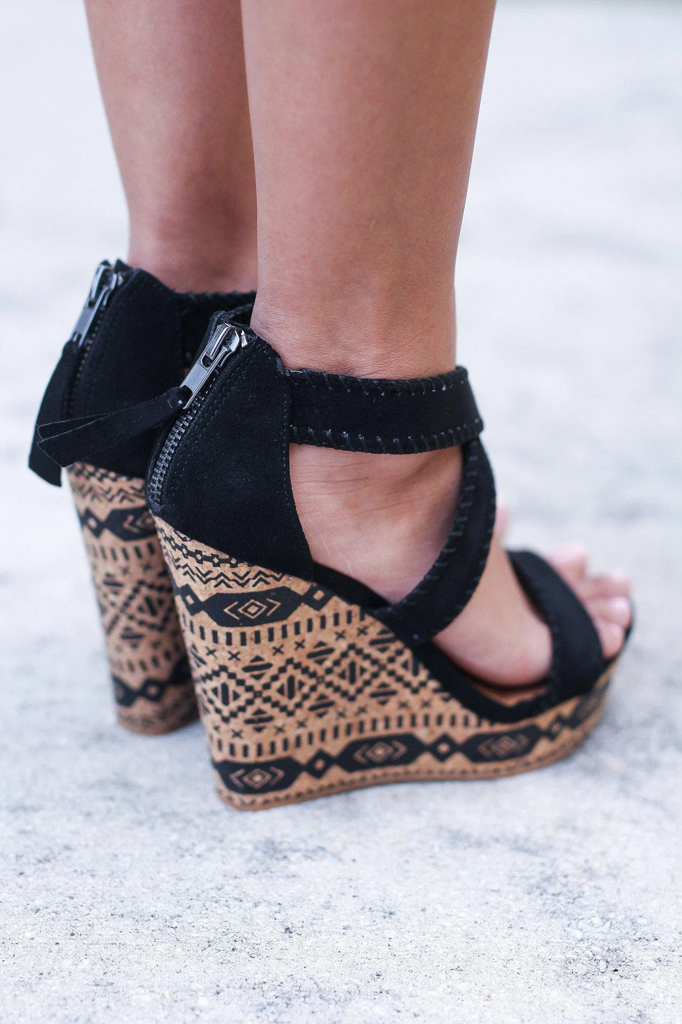 Remi Black Wedges