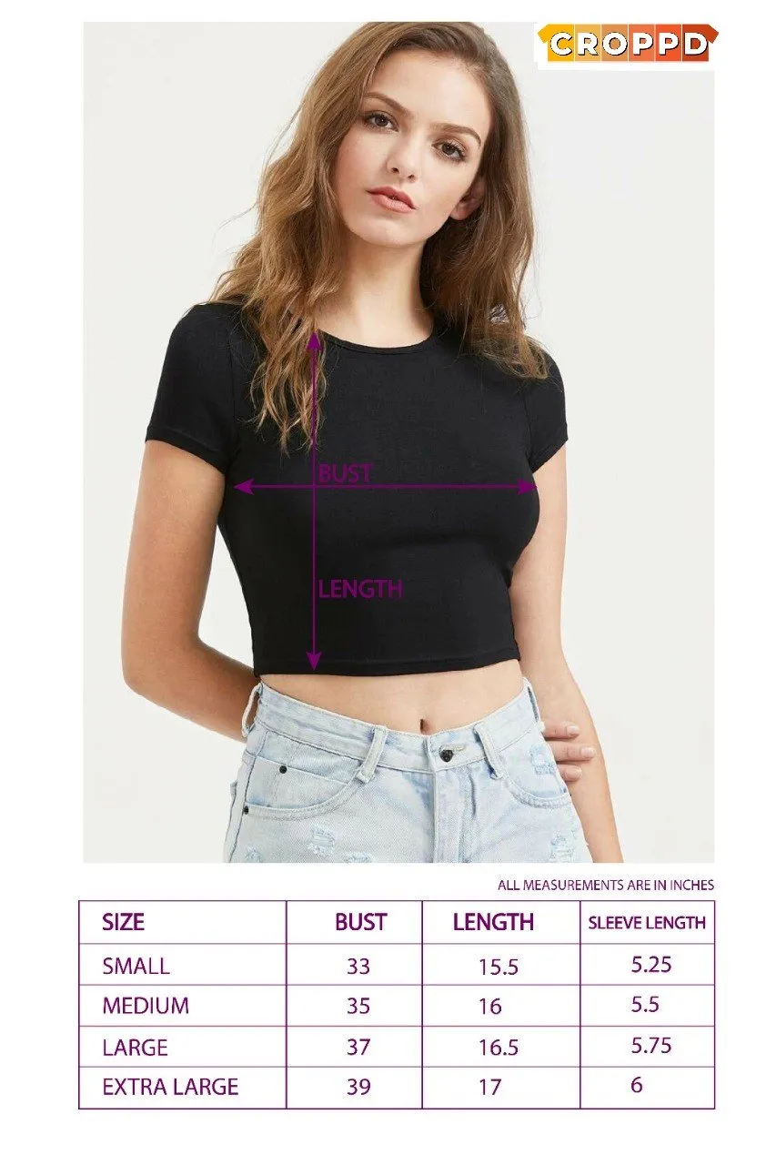 Rose Graphic Printed Purple Crop Top