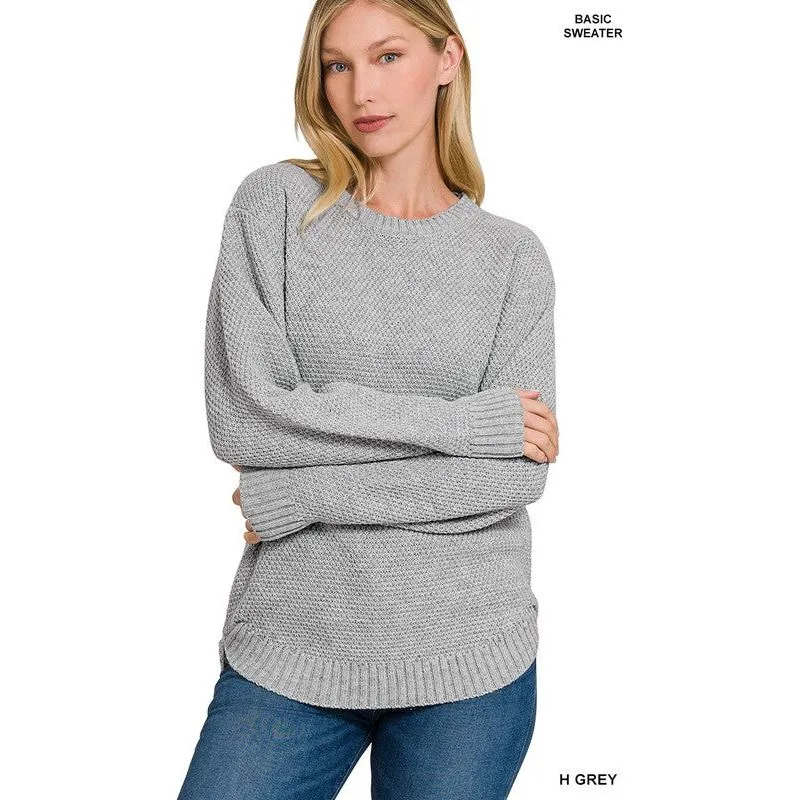 ROUND NECK BASIC SWEATER