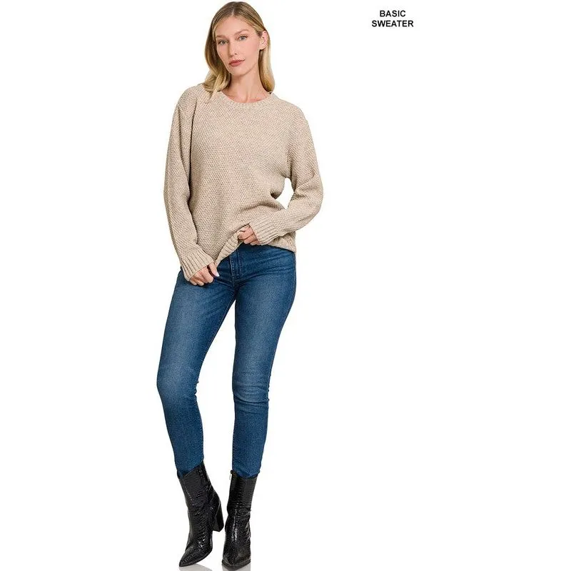 ROUND NECK BASIC SWEATER