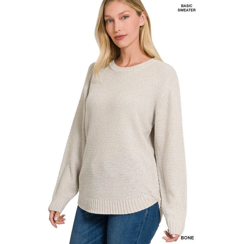 ROUND NECK BASIC SWEATER