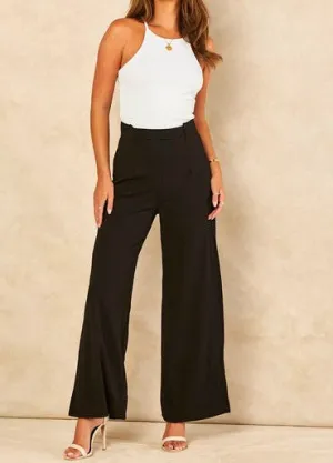 Signage Black Wide Leg Trousers