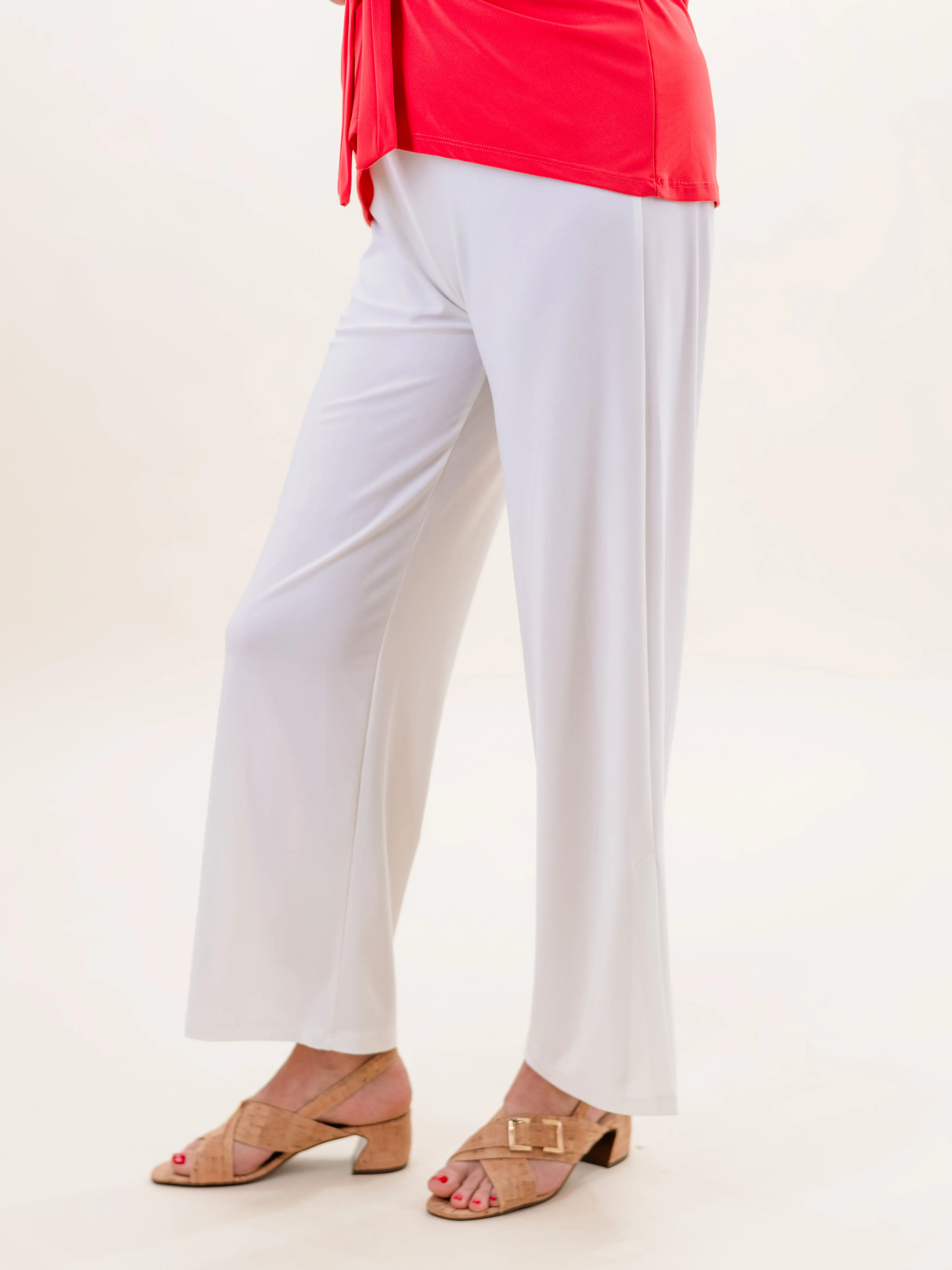 Signature Side Slit Ankle Pant Ivory by Clara Sun Woo