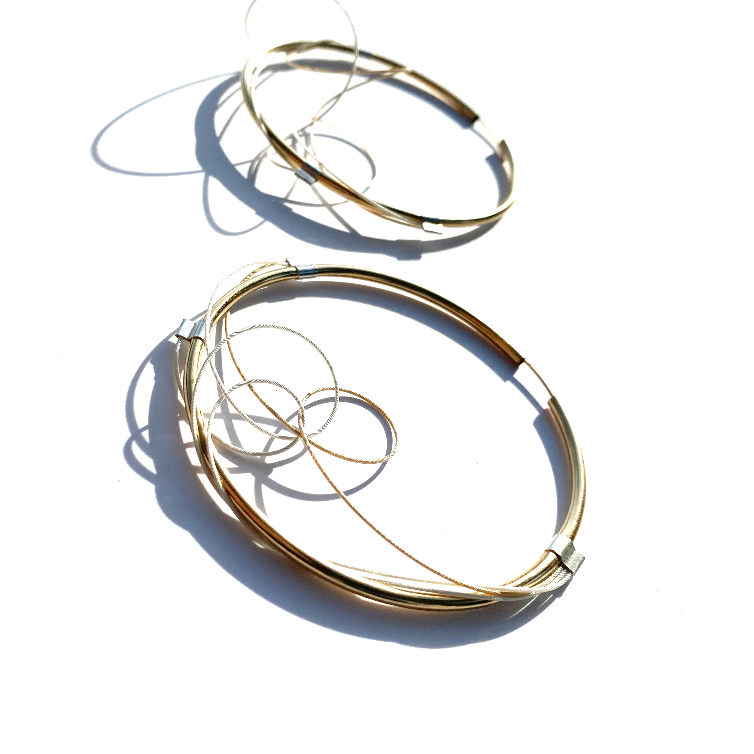 Sine Wave Hoops in Yellow Gold FineSilver