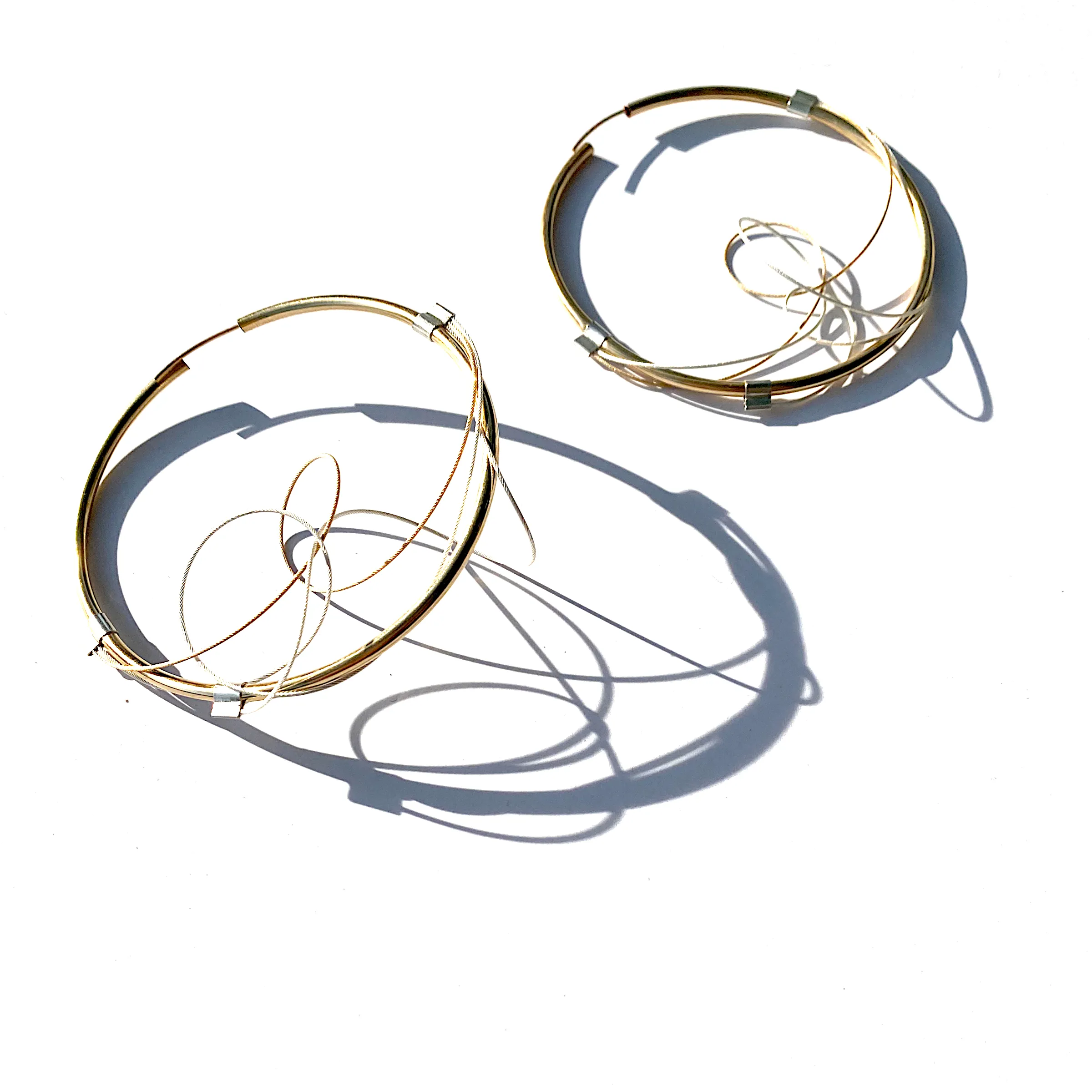 Sine Wave Hoops in Yellow Gold FineSilver