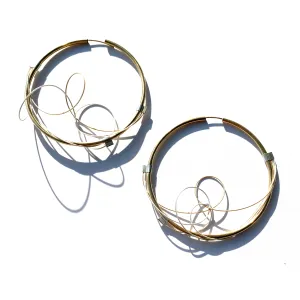 Sine Wave Hoops in Yellow Gold FineSilver