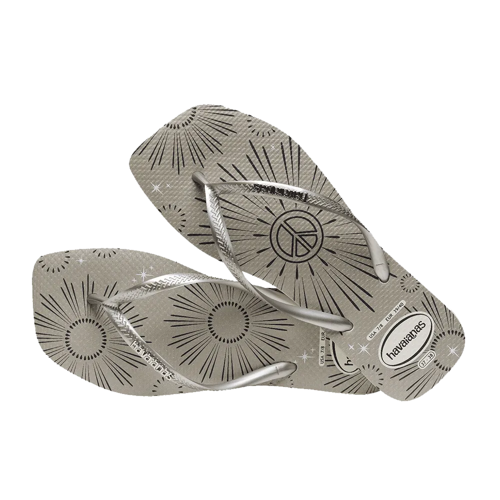 Slim Square Metallic Party Flip Flops