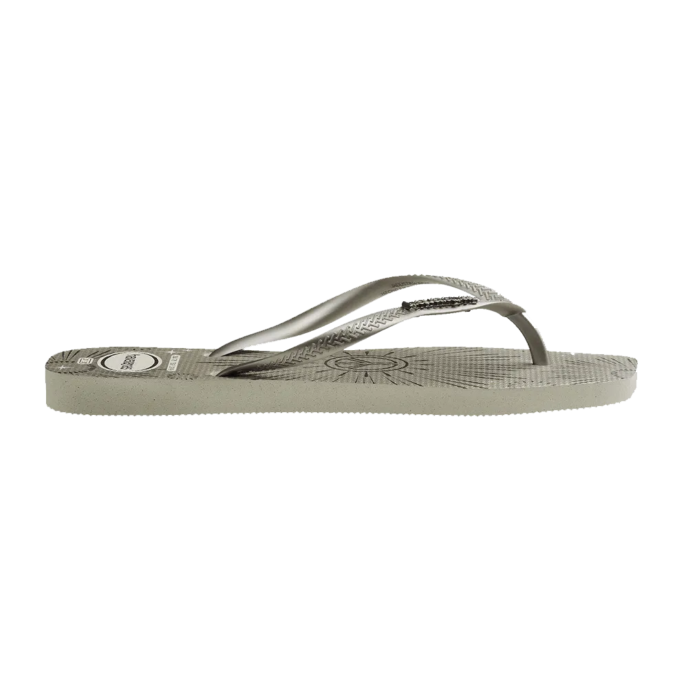 Slim Square Metallic Party Flip Flops