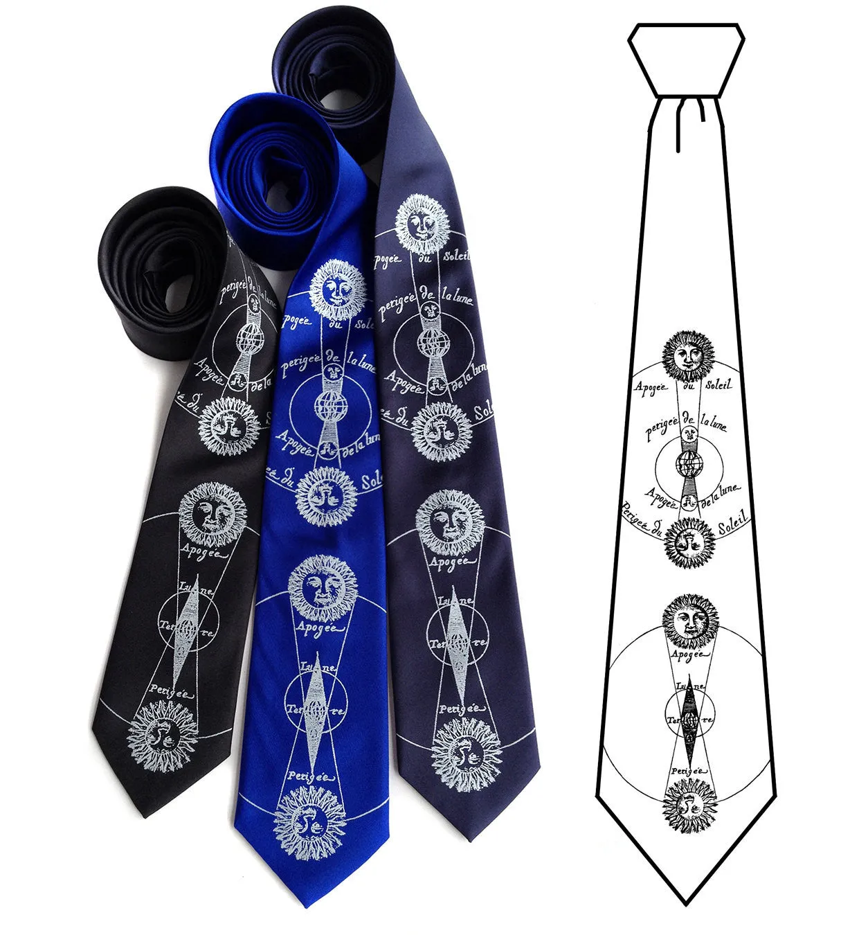 Solar and Lunar Eclipse Necktie