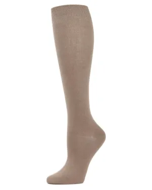 Solid (Khaki) Bamboo Blend Women's Knee Highs