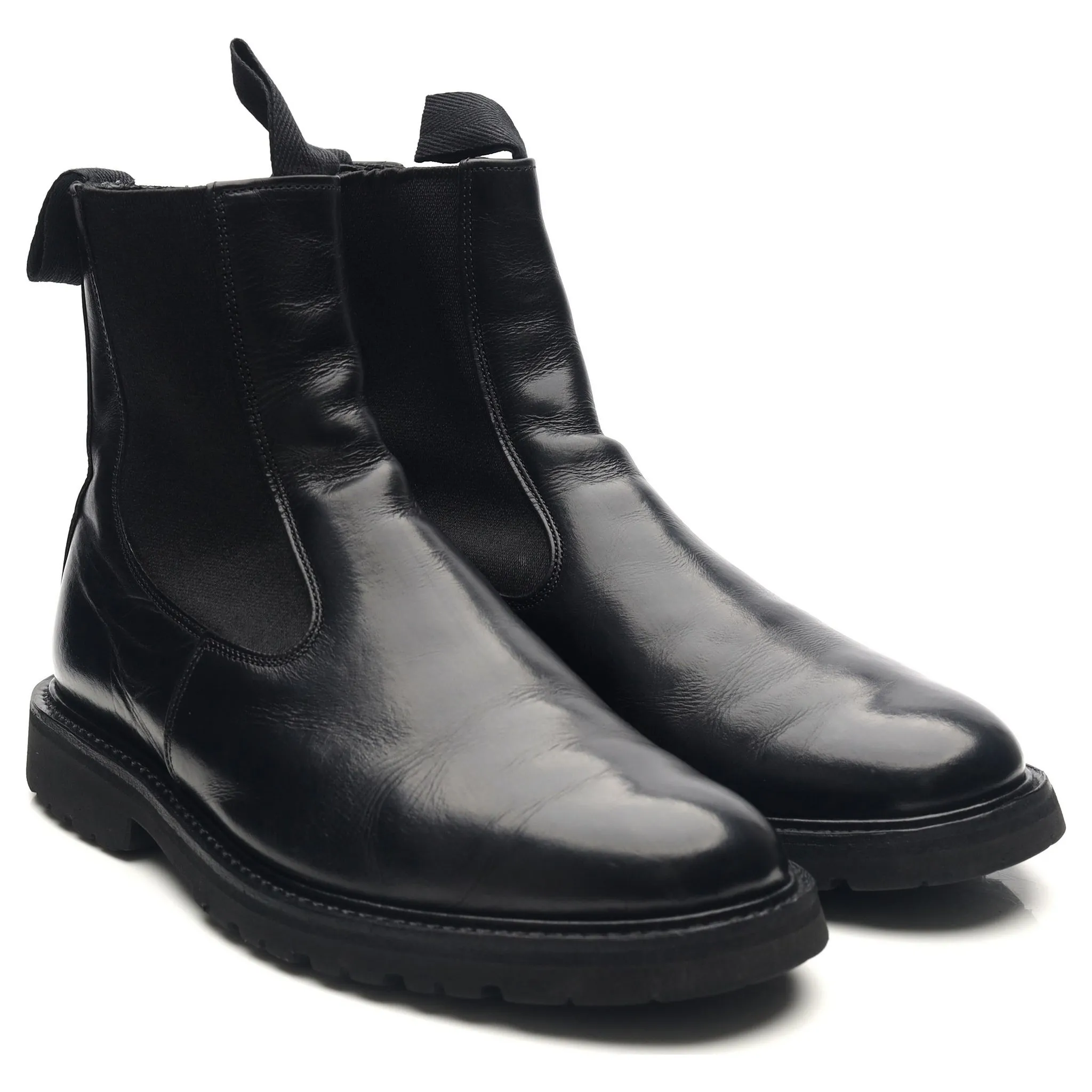 'Stephen' Black Leather Chelsea Boots UK 8