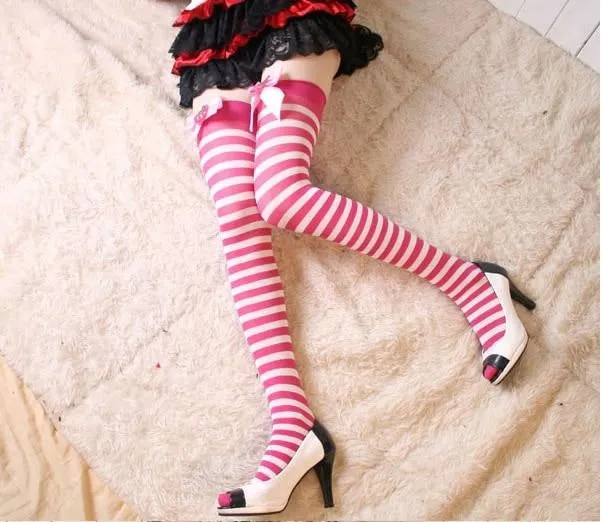 Strawberry Striped Stockings