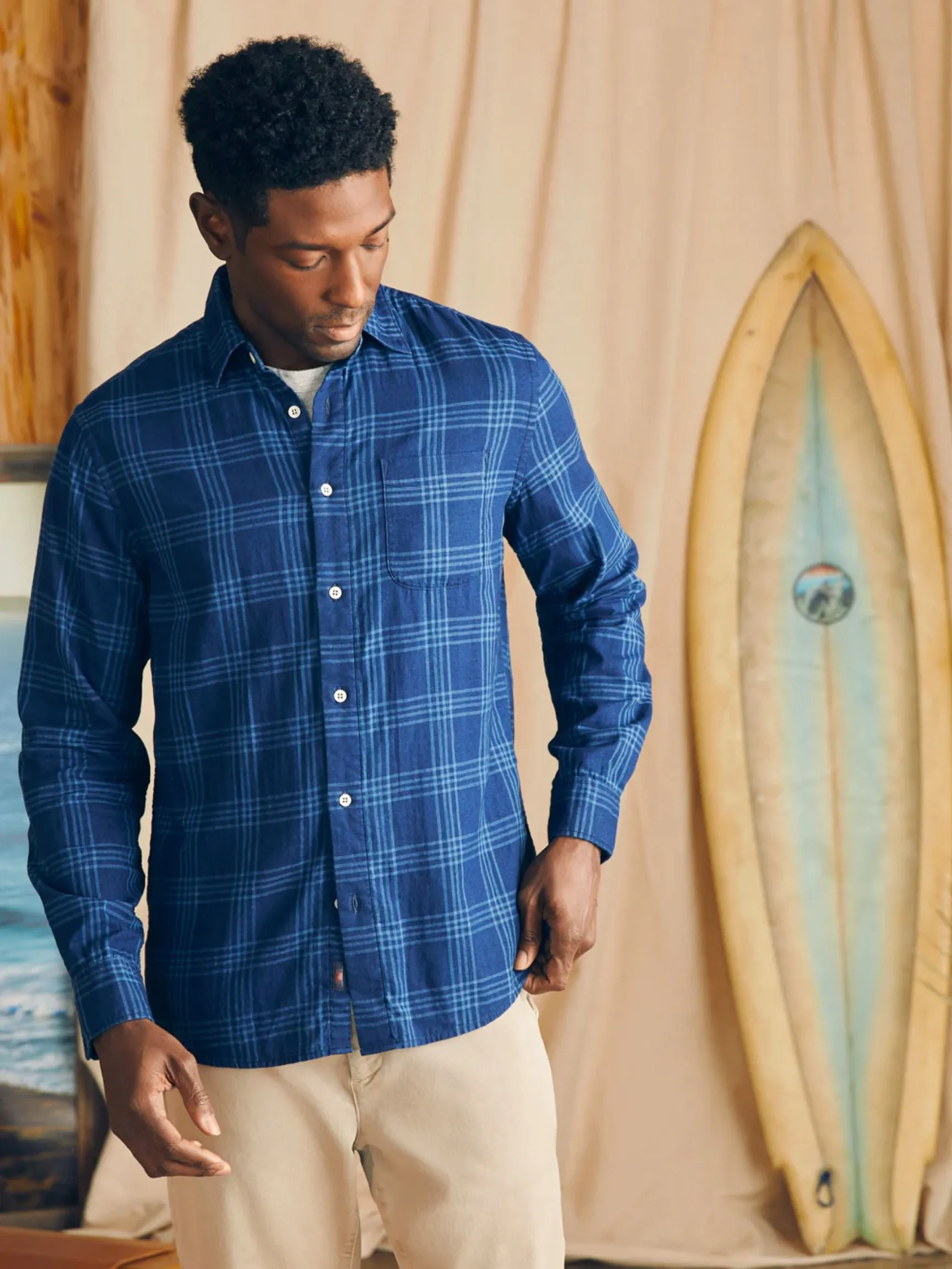 Sunwashed Chambray Shirt | Navy Night Windowpane